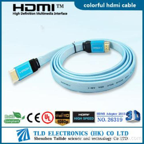 Color Available Glod Plated Flat HDMI to HDMI Cable